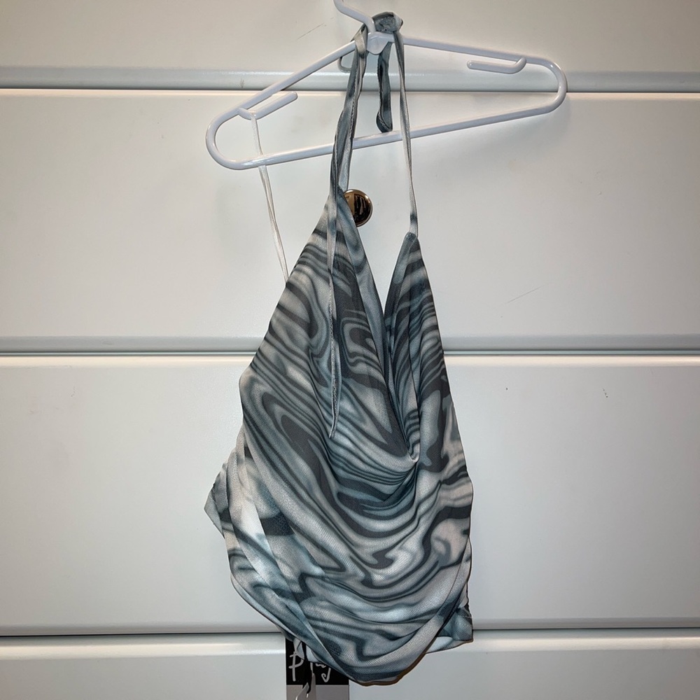 Halter top with open back